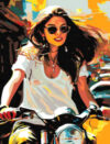 Картина по номерам Девушка на мотоцикле p55023 21век