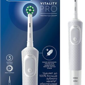 Купить Электрическая зубная щетка Oral-B Vitality Pro D103.413.3 Cross Action Protect X Clean White 4210201427209 (белый)