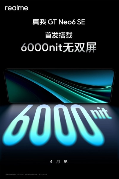 Realme GT Neo 6 SE станет новым рекордсменом по яркости экрана