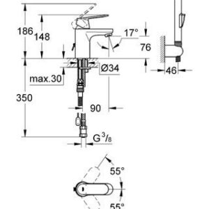 Купить Смеситель Grohe Eurosmart Cosmopolitan 23125000