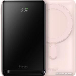 Купить Внешний аккумулятор Baseus Magnetic Bracket Wireless Power Bank 20W 10000mAh (розовый)