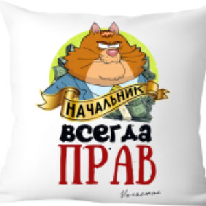 Подушка декоративная Начальник всегда прав / 40x40plat70 21век