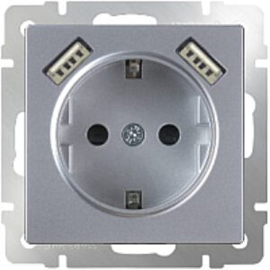 Розетка WL06-SKGS-USBx2-IP20 / a033474 21век