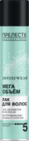 Лак для укладки волос Invisiwear Экстремальный объем Сверхсильной фиксации 21век