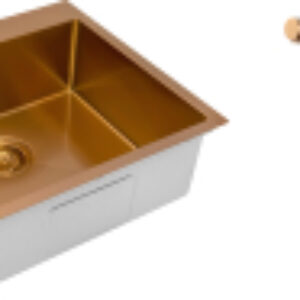 Мойка кухонная со смесителем ZRN 5055 Nano PVD Gold Rosy + cмеситель ZRN 980144 Gold Rosy 21век