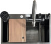 Мойка кухонная со смесителем Decor S7545NB-C-D 21век