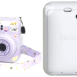 Фотоаппарат с мгновенной печатью Instax Mini 12 белый + чехол Sundays с ремнем пурпурный 21век