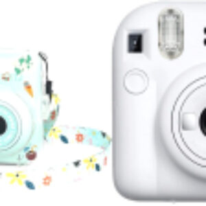 Фотоаппарат с мгновенной печатью Instax Mini 12 белый + чехол Sundays с ремнем зеленый 21век