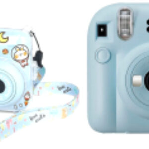 Фотоаппарат с мгновенной печатью Instax Mini 12 голубой + чехол Sundays с ремнем голубой 21век