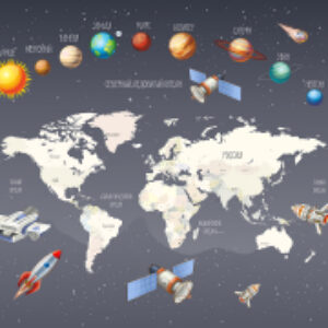 Фотообои листовые Космическая карта мира 21век