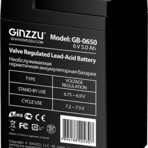 Аккумулятор для ИБП Ginzzu GB-0650 (6В/5 А·ч)