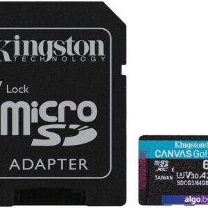 Карта памяти Kingston Canvas Go! Plus microSDXC 64GB (с адаптером)
