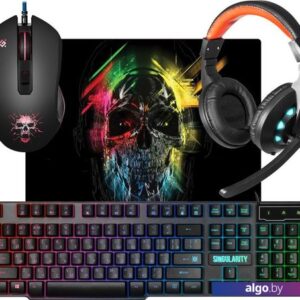 Клавиатура + мышь с ковриком + наушники Defender Singularity MKP-118