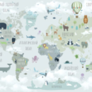 Фотообои листовые Карта мира на русском 10 21век