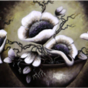 Картина Черно-белые цветы в вазе 8Л3184 21век