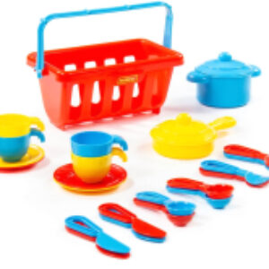 Набор игрушечной посуды TOP chef на 4 персоны с корзинкой №2 / 42651 21век