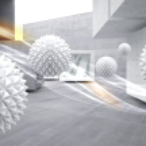 Фотообои листовые 3D Шары и бетонные стены / 865270 21век