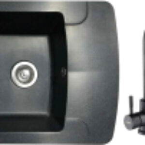 Мойка кухонная со смесителем Flexi L + смеситель W4998-3-22 21век