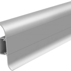 Плинтус Классик 081 Металлик серебристый 55мм С центральной планкой 21век