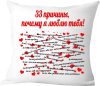 Подушка декоративная 33 причины почему я тебя люблю 40х40love4 21век