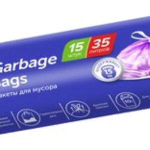 Пакеты для мусора 35л с затяжкой 21век