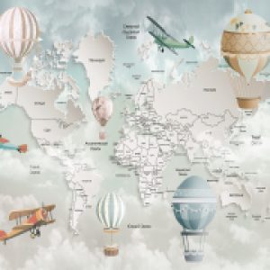 Фотообои листовые 3D карта мира 21век