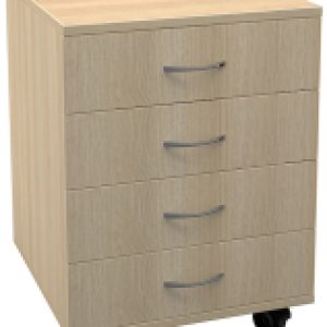 Тумба ТБ4 выкатная с 4 ящиками 454x456x530 21век
