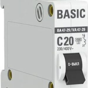 Выключатель автоматический ВА 47-29 1P 20А (C) 4.5кА / mcb4729-1-20C 21век