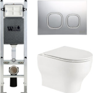 Унитаз подвесной с инсталляцией Amberg 350 ST+ Erlenbach 004 GL-WT+ Amberg RD-CR 21век