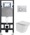 Унитаз подвесной с инсталляцией Amberg 506 + Telbach 004 GL-WT + Amberg RD-WT 21век