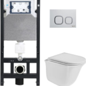 Унитаз подвесной с инсталляцией Amberg 506 + Telbach 004 GL-WT + Amberg RD-WT 21век