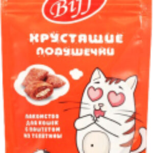 Лакомство для кошек Biff Хрустящие подушечки с паштетом из телятины / 26687 21век