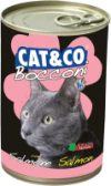 Влажный корм для кошек Cat&Co кусочки лосося в соусе 21век