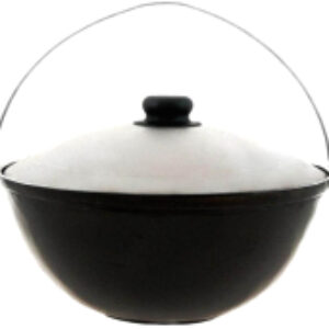 Казан походный Узбекский с алюминиевой крышкой и подвесной ручкой 21век