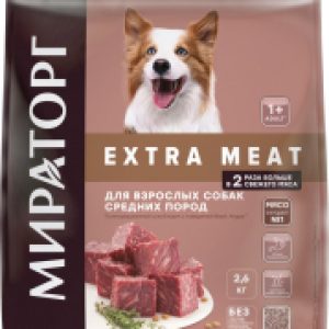 Сухой корм для собак Extra Meat для взр. собак средних пород говядина / 1010024078 21век