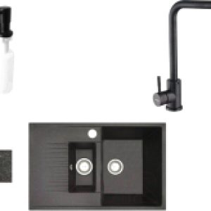 Мойка кухонная со смесителем Forma R + смеситель W4998-4-22 + дозатор L405F 21век