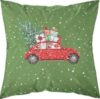 Подушка декоративная Home Машинка на зеленом 4040Нг-5а 21век