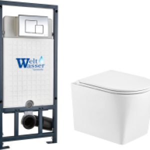 Унитаз подвесной с инсталляцией Marberg 507 + Nesenbach 004 GL-WT + Mar 507 SE-CR 21век