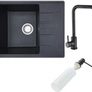 Мойка кухонная со смесителем Mila L + смеситель W4998-4-22 + дозатор L405F 21век