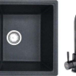 Мойка кухонная со смесителем Mila R + смеситель W4998-3-22 21век