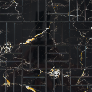 Панель ПВХ Самоклеющаяся Плитка Черные руны MPR-BL01 21век