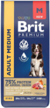 Сухой корм для собак Premium Dog Adult Medium с индейкой и телятиной / 5063185 21век