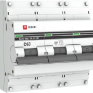 Выключатель автоматический PROxima ВА 47-100 3P 63A (C) 10kA / mcb47100-3-63C-pro 21век