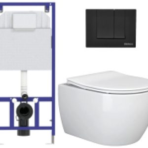 Унитаз подвесной с инсталляцией Rimless CN3001 + 040000 + S5 040045 21век