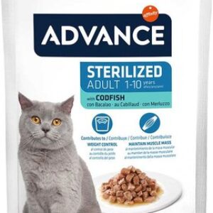 Влажный корм для кошек Sterilized кусочки трески в соусе 21век