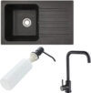 Мойка кухонная со смесителем Styl L + смеситель W4998-4-22 + дозатор L405F 21век