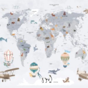 Фотообои листовые Карта мира белая 21век