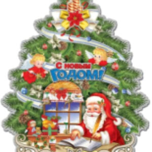 Наклейка на окно Елочка новогодняя / 003228 21век