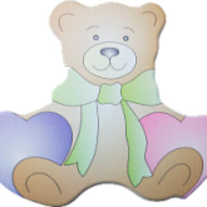 Накладка декоративная для мебели Мишка с бантом и два сердечка 010 21век