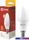 Светодиодная лампочка In Home LED-Свеча-VC 8Вт 230В Е14 3000К 760Лм 4690612020426
